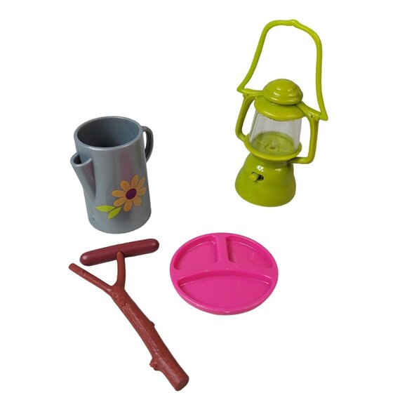 Our Generation Camping Polka Dot Lantern Tray Stick Hotdog Kettle 5 PCS REPLACE - Picture 1 of 9